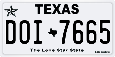 TX license plate DOI7665