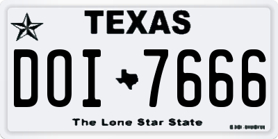 TX license plate DOI7666