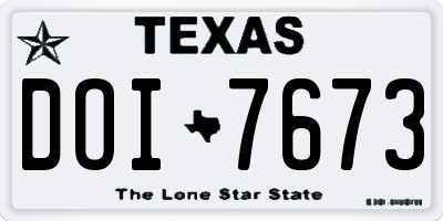 TX license plate DOI7673