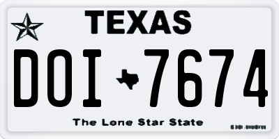 TX license plate DOI7674