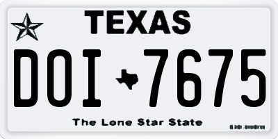 TX license plate DOI7675