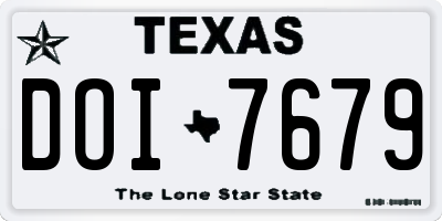TX license plate DOI7679