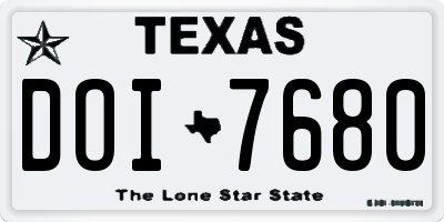 TX license plate DOI7680