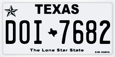 TX license plate DOI7682