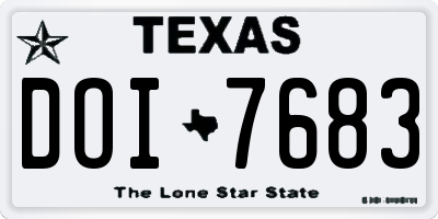 TX license plate DOI7683