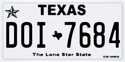 TX license plate DOI7684