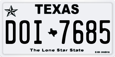 TX license plate DOI7685
