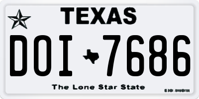 TX license plate DOI7686