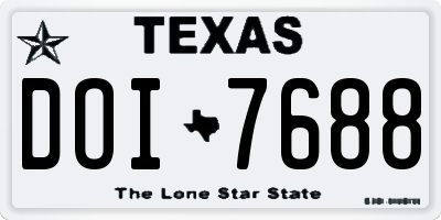 TX license plate DOI7688