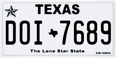 TX license plate DOI7689