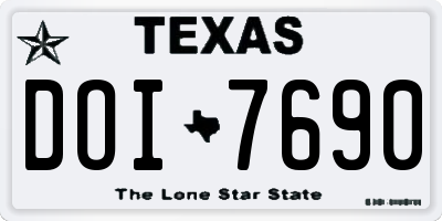 TX license plate DOI7690