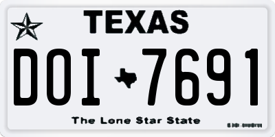 TX license plate DOI7691