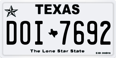 TX license plate DOI7692