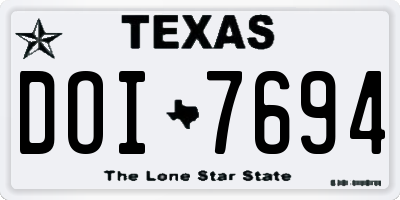TX license plate DOI7694