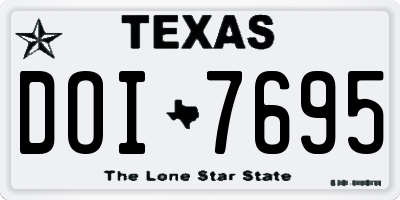 TX license plate DOI7695