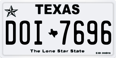 TX license plate DOI7696