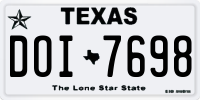 TX license plate DOI7698
