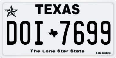 TX license plate DOI7699