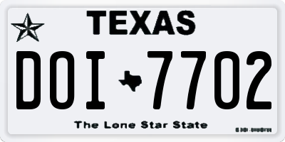 TX license plate DOI7702