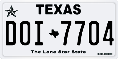 TX license plate DOI7704