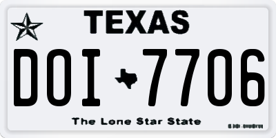 TX license plate DOI7706