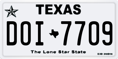 TX license plate DOI7709