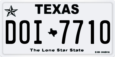 TX license plate DOI7710