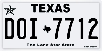 TX license plate DOI7712