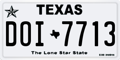 TX license plate DOI7713