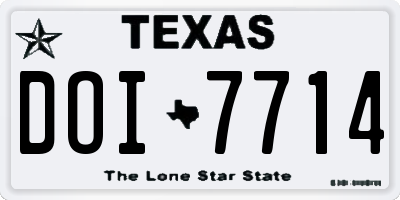 TX license plate DOI7714