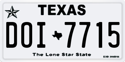 TX license plate DOI7715