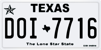 TX license plate DOI7716