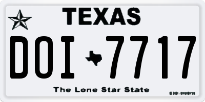 TX license plate DOI7717