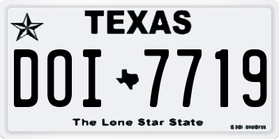 TX license plate DOI7719