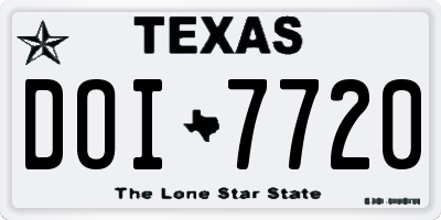 TX license plate DOI7720