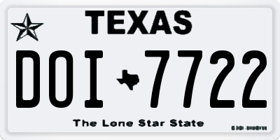 TX license plate DOI7722