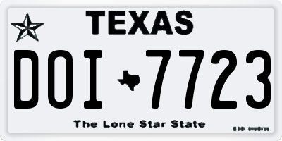TX license plate DOI7723