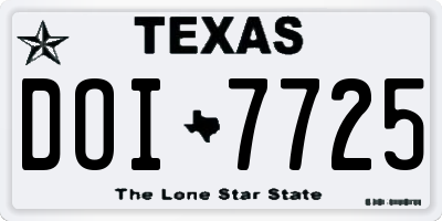 TX license plate DOI7725
