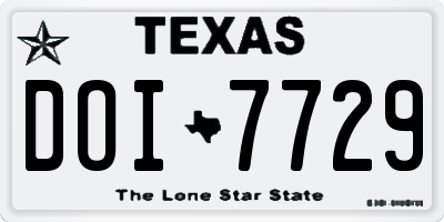 TX license plate DOI7729