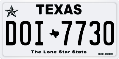 TX license plate DOI7730