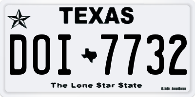 TX license plate DOI7732