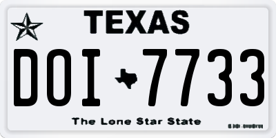 TX license plate DOI7733