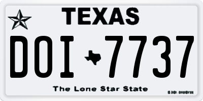 TX license plate DOI7737