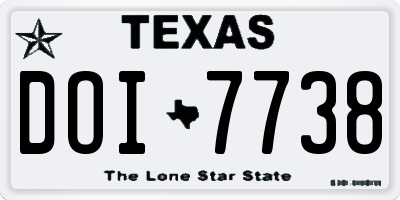 TX license plate DOI7738