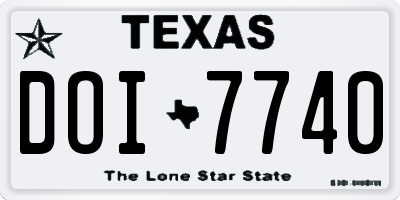 TX license plate DOI7740