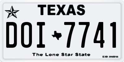 TX license plate DOI7741