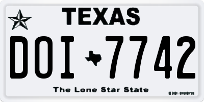 TX license plate DOI7742