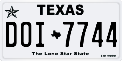TX license plate DOI7744