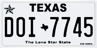 TX license plate DOI7745