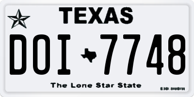 TX license plate DOI7748